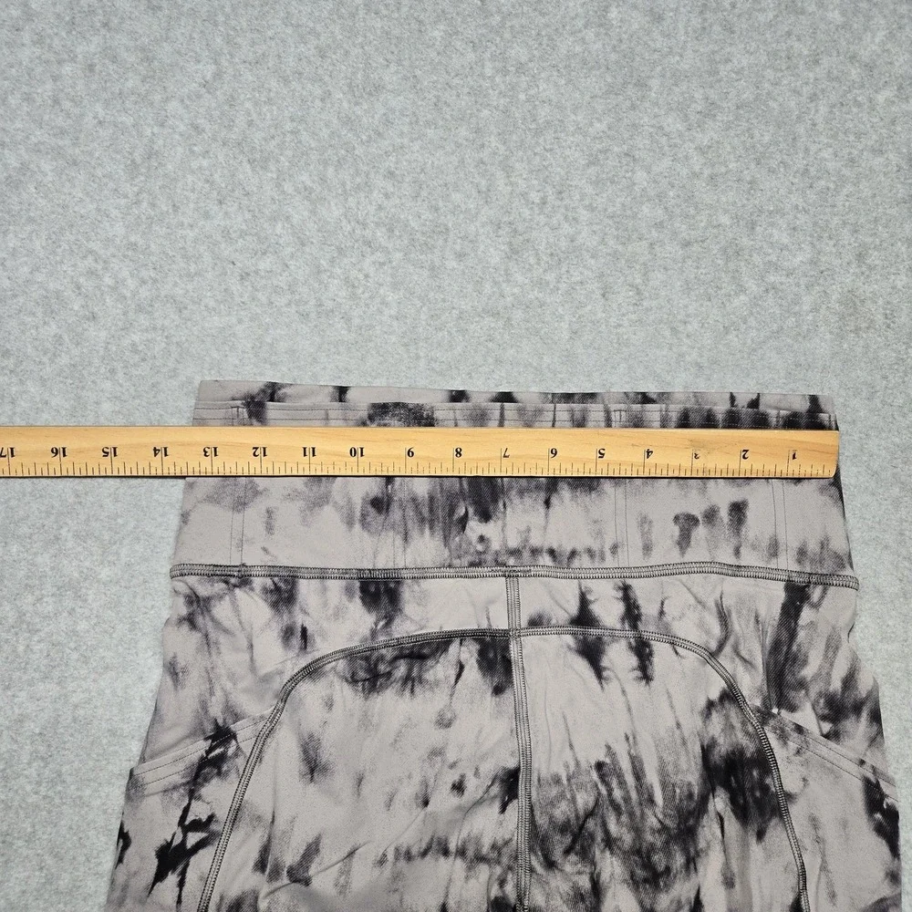 Lululemon Leggings Womens 8 Gray Tie Dye High Rise Ankle Pockets Athletic‎ Yoga